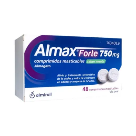 ALMAX FORTE 750 MG 48 COMPRIMIDOS MASTICABLES SABOR MENTA