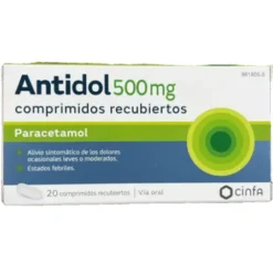 ANTIDOL 500 MG 20 COMPRIMIDOS RECUBIERTOS