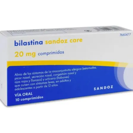 BILASTINA SANDOZ CARE 20 MG 10 COMPRIMIDOS