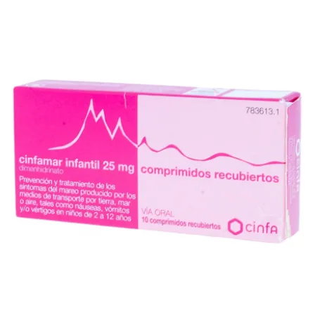CINFAMAR INFANTIL 25 MG 10 COMPRIMIDOS