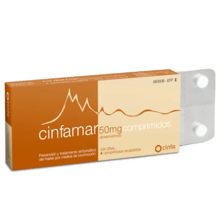 CINFAMAR 50 MG EFG 4 COMPRIMIDOS RECUBIERTOS