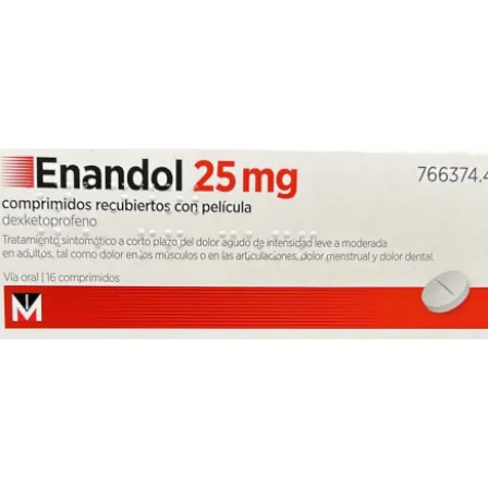ENANDOL 25 MG 16 COMPRIMIDOS RECUBIERTOS