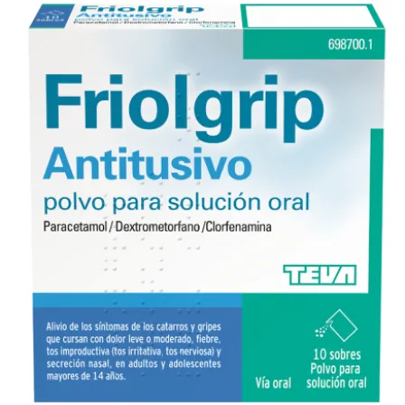 FRIOLGRIP ANTITUSIVO POLVO PARA SOLUCIÓN ORAL.10 SOBRES
