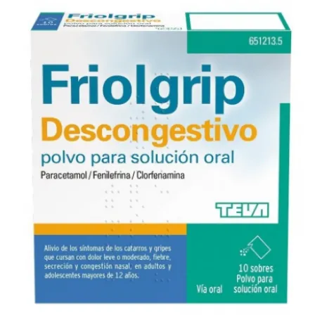 FRIOLGRIP DESCONGESTIVO 10 SOBRES POLVO PARA SOLUCION ORAL