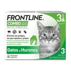 FRONTLINE COMBO 60/50 MG SOLUCION SPOT-ON PARA GATOS 3 PIPETAS 0,5 ML