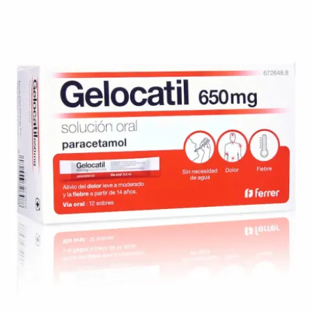 GELOCATIL 650 MG 12 SOBRES SOLUCION ORAL