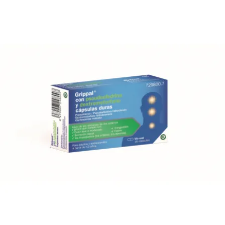 GRIPPAL CON PSEUDOEFREDRINA Y DEXTROMETORFANO 16 CAPSULAS