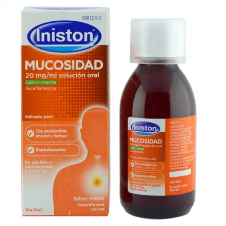 INISTON EXPECTORANTE 100 MG/5 ML SOLUCION ORAL 150 ML MENTA