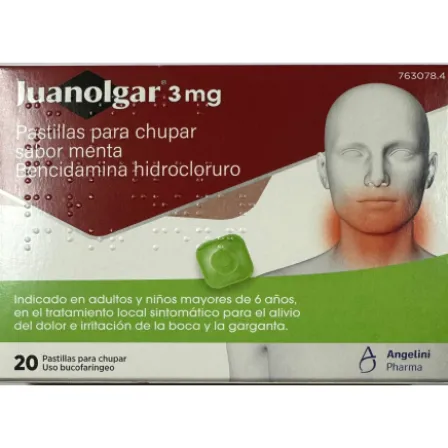 JUANOLGAR 3 MG 20 PASTILLAS SABOR MENTA