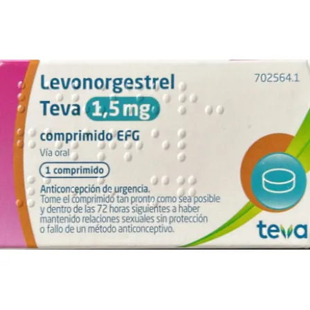 LEVONORGESTREL TEVA 1,5 MG EFG 1 COMPRIMIDO