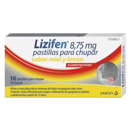 LIZIFEN 875 MG 16 PASTILLAS PARA CHUPAR MIEL LIMON