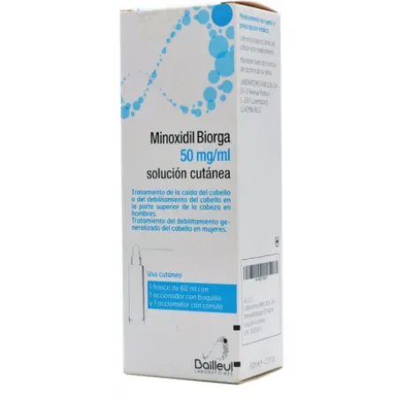 MINOXIDIL BIORGA 50 MG/ML SOLUCION CUTANEA 1 FRASCO 60 ML 1 ACCIONADOR DE BOQUILLA Y 1 ACCIONA