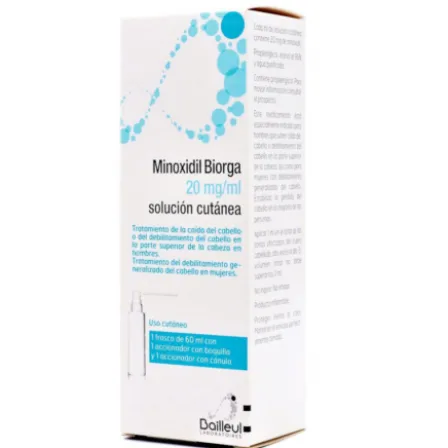 MINOXIDIL BIORGA 20 MG/ML SOLUCION CUTANEA 1 FRASCO 60 ML 1 ACCIONADOR DE BOQUILLA Y 1 ACCIONA