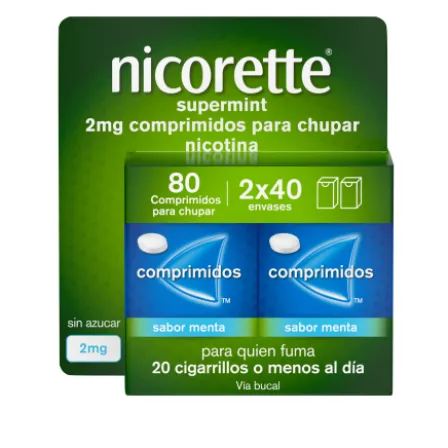 NICORETTE SUPERMINT EFG 2 MG 80 COMPRIMIDOS PARA CHUPAR