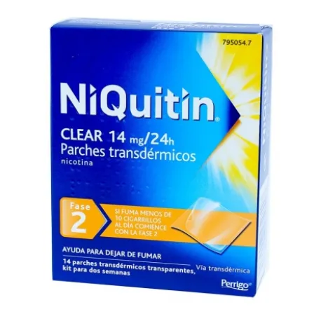 NIQUITIN CLEAR 14 MG-24 H 14 PARCHES TRANSDERMICOS 78 MG
