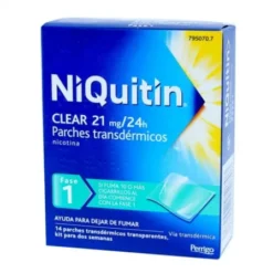 NIQUITIN CLEAR 21 MG-24 H 14 PARCHES TRANSDERMICOS 114 MG