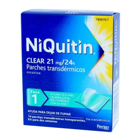 NIQUITIN CLEAR 21 MG-24 H 14 PARCHES TRANSDERMICOS 114 MG