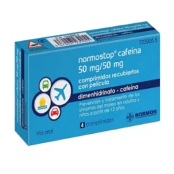 NORMOSTOP CAFEINA 50 MG-50 MG 4 COMPRIMIDOS RECUBIERTOS