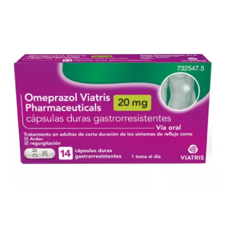 OMEPRAZOL VIATRIS 20 MG CAPSULAS DURAS