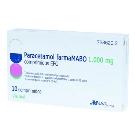 PARACETAMOL FARMAMABO EFG 1000 MG 10 COMPRIMIDOS