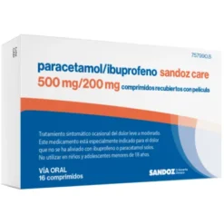 PARACETAMOL/IBUPROFENO SANDOZ CARE 500 MG/200 MG 16 COMPRIMIDOS RECUBIERTOS