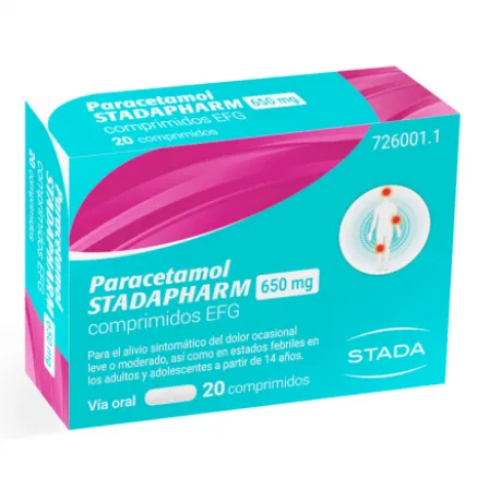 PARACETAMOL STADAPHARM EFG 650 MG 20 COMPRIMIDOS