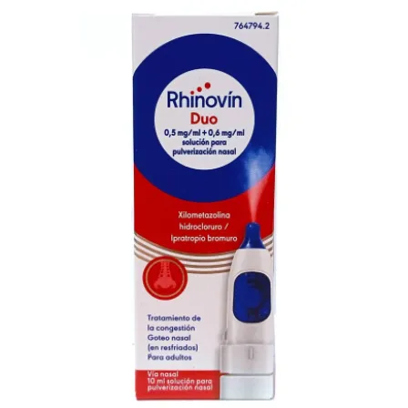 RHINOVIN DUO 0,5 MG/ML 0,6 MG/ML SOLUCION PARA PULVERIZACION NASAL 1 FRASCO 10 ML (PULSADOR LA