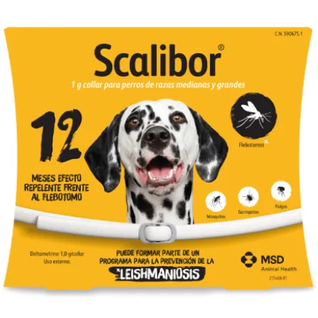 SCALIBOR 1 G 1 COLLAR PARA PERROS DE RAZAS MEDIANAS Y GRANDES (BLANCO)
