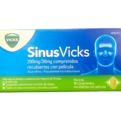 SINUSVICKS 200 MG/30 MG 12 COMPRIMIDOS RECUBIERTOS (BLISTER PVC/PCTFE/AL)