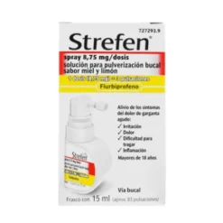 STREFEN SPRAY 8,75 MG/DOSIS SOLUCION PARA PULVERIZACION BUCAL 1 FRASCO 15 ML (SABOR MIEL Y LIMON