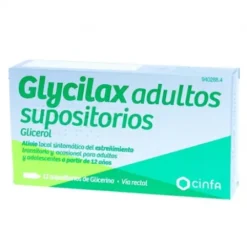 SUPOSITORIOS GLICERINA GLYCILAX ADULTOS 3.31 G 12 SUPOSITORIOS