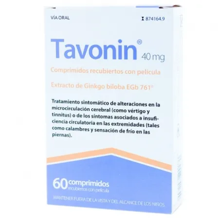 TAVONIN 40 MG 60 COMPRIMIDOS RECUBIERTOS