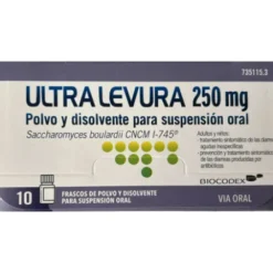 ULTRA-LEVURA 250 MG 10 FRASCOS POLVO Y DISOLVENTE PARA SUSPENSION ORAL