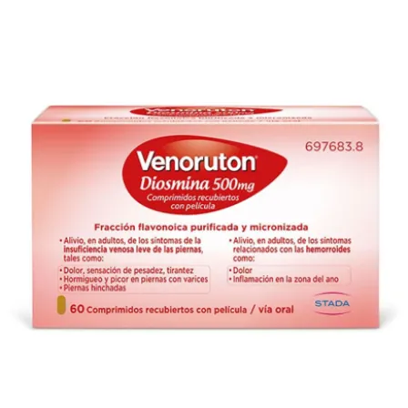 VENORUTON DIOSMINA 500 MG COMPRIMIDOS RECUBIERTOS CON PELICULA