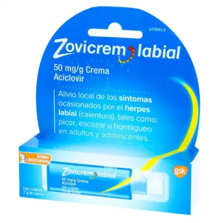 ZOVICREM LABIAL 5% CREMA 2 G BOMBA DOSIFICADORA