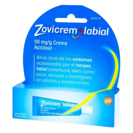 ZOVICREM LABIAL 50 MG/G CREMA 2 G TUBO